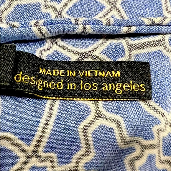 Laundry by Shelli Segal Tile Print Dress Size 4Navy White Geometric Navy Modest - Picture 10 of 11